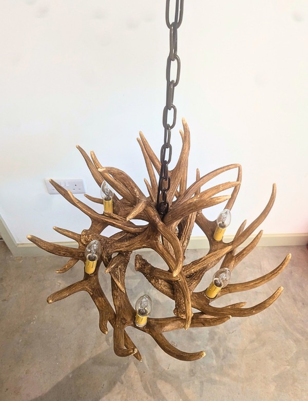 Secondhand 14x Faux Antler Chandeliers For Sale