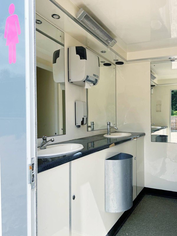 Clean with toilet trailer