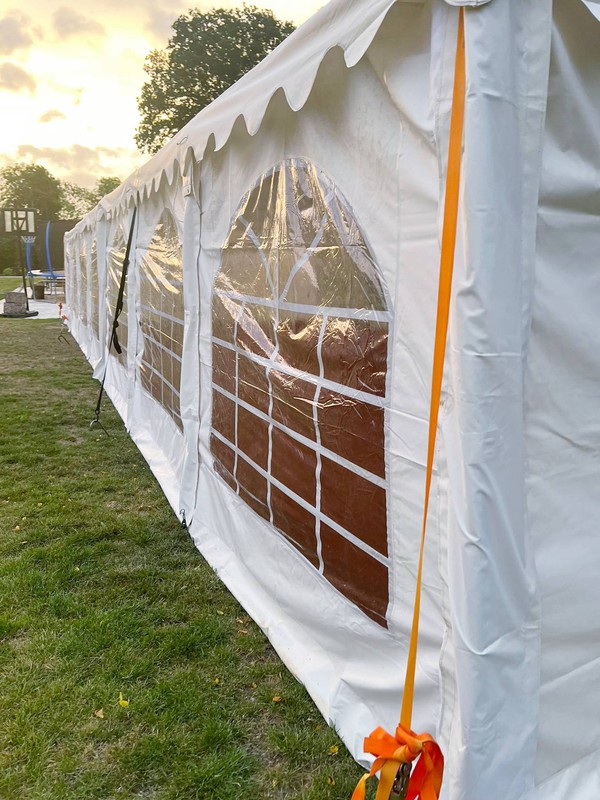 Marquee with tie downs