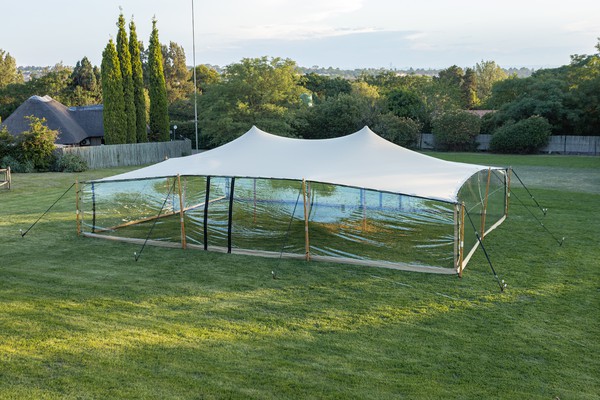 New Nomadik Stretch Tent 10m x 15m With Keder Window System - Sand - London