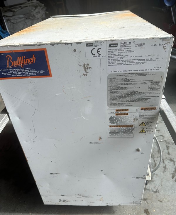 Used LB White Premier 170 Indirect Gas Heater, Diffuser For Sale