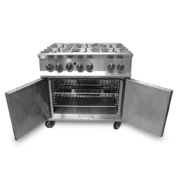 4 grid double oven with six burner hob