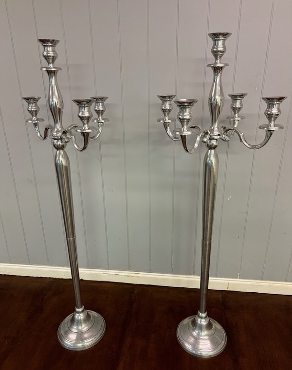 Secondhand Pair Of Floor Standing Candelabra For Sale