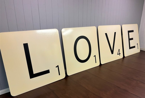 Lexicon Scrabble Love Letters 4ft Tall For Sale