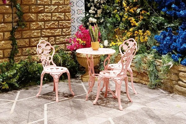 Secondhand 6x Candy Floss Pink Bistro Set For Sale