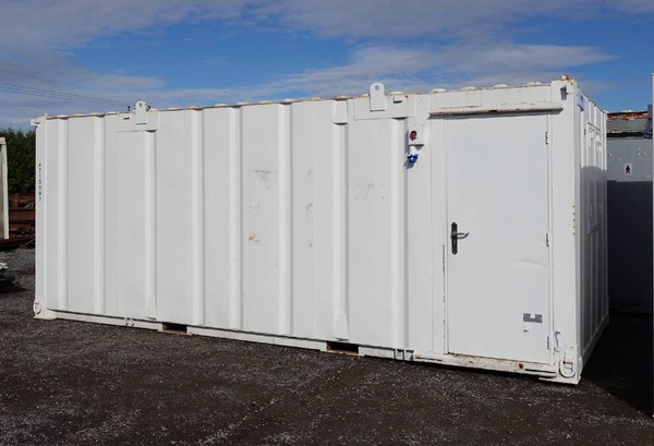 Steel side door in metal container office