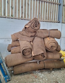 Secondhand 18x Rolls Of Coconut Matting For Sale