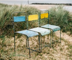 Secondhand Used 130x Metal Stacking Chair For Sale