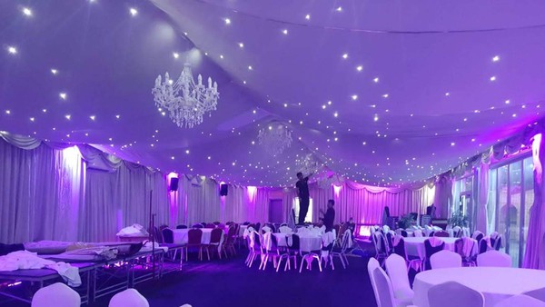 Marquee with ivory starlight lining