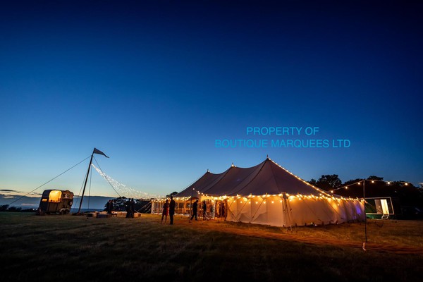 Wedding marquee at night