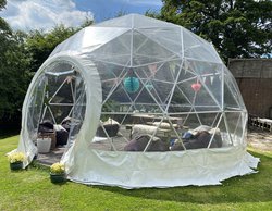 Secondhand dome marquee with clear roof