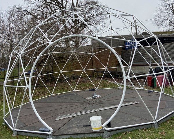 Geodesic galvanised steel frame