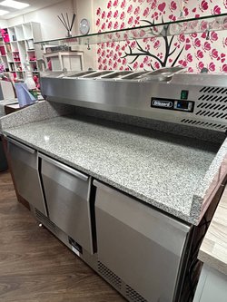 Bench fridge with marble top