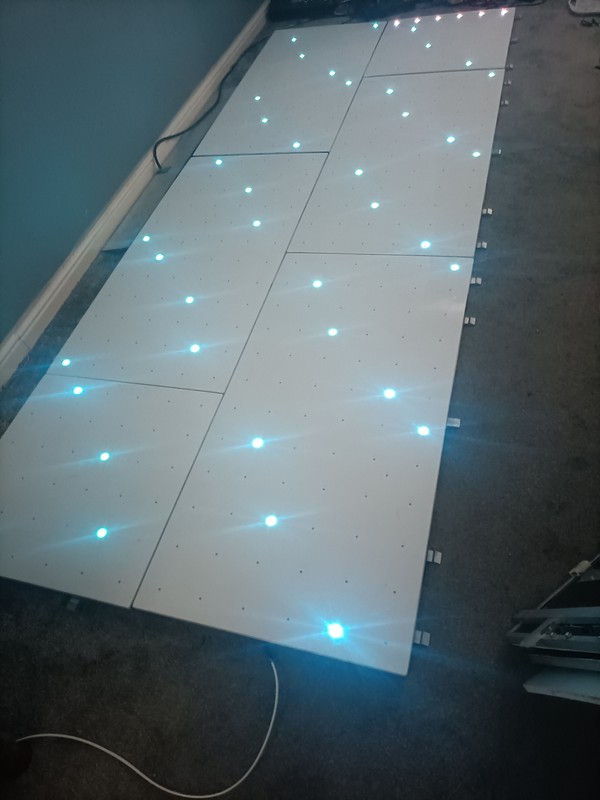 Multi coloured LED dance floor