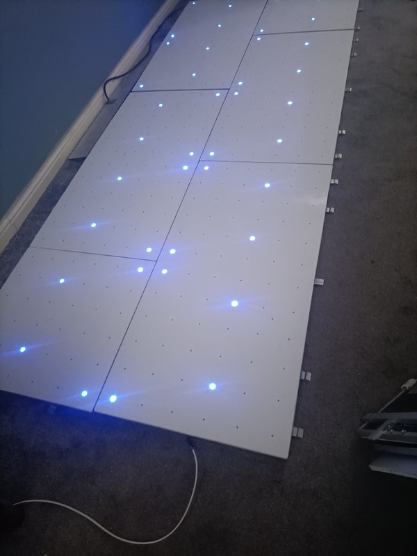 White dance floor multi coloured LED