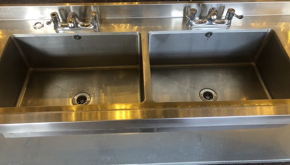 Stainless double bowl sink