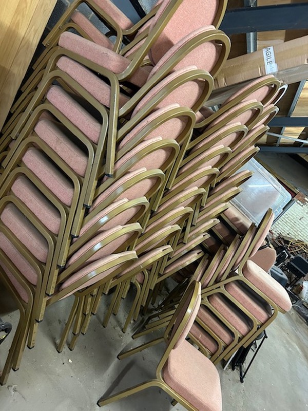 90x Burgess Pink Banqueting Chairs