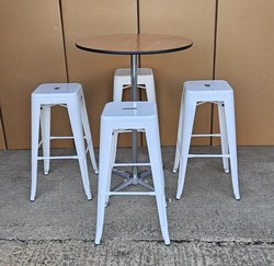 New Poseur Table White Bar Stools For Sale