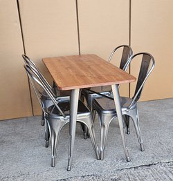 New Gunmetal Table & Stool Set For Sale