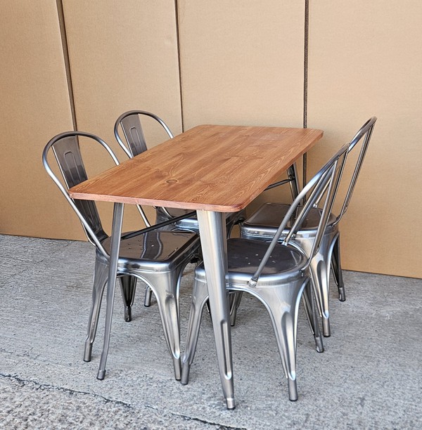 New Gunmetal Table & Stool Set For Sale