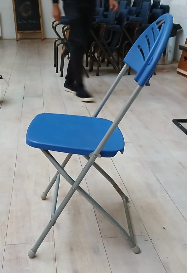 Secondhand Blue Folding Chairs For Sale