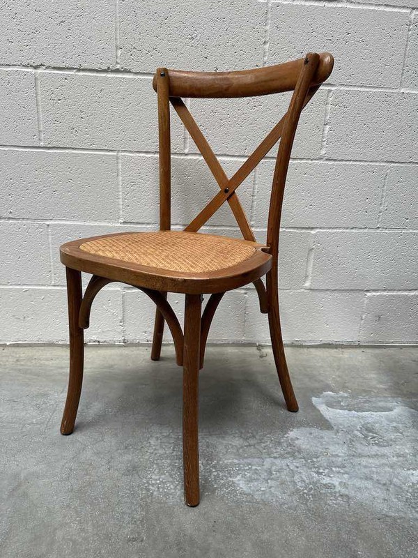 100x USED Cross Back Chairs (Oak Finish)