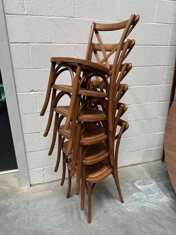 Stacking Cross Back Chairs