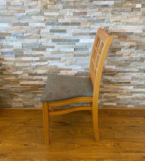 150x Oak Window Back Styled Stacking Chair For Sale