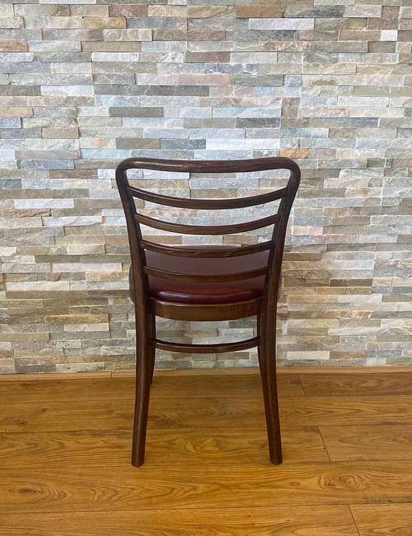 41x Darkwood Ladder Back Chair Burgundy Pad