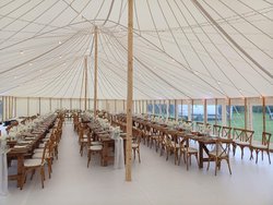 Secondhand 40ft x 80ft High Peak Traditional Pole Marquee For Sale