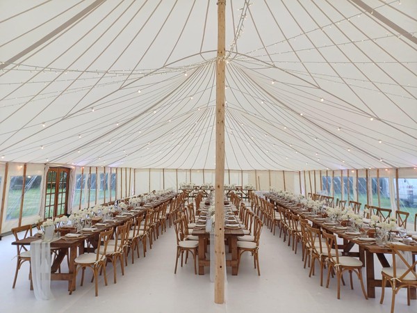 Secondhand 40ft x 80ft High Peak Traditional Pole Marquee For Sale