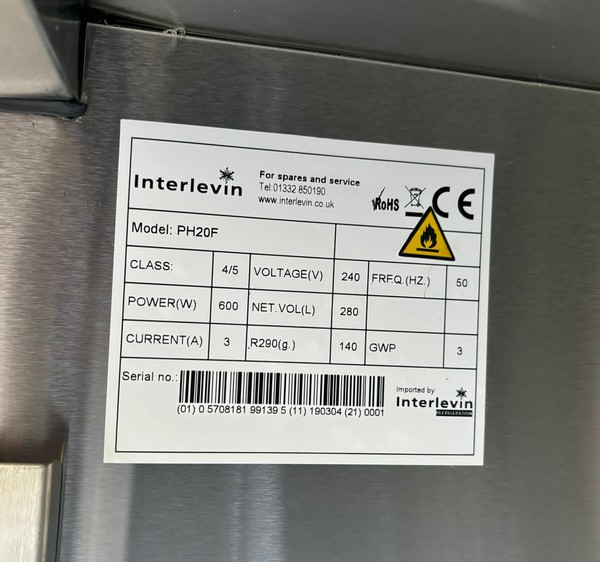 Secondhand Used Interlevin 2 Door Freezer Prep