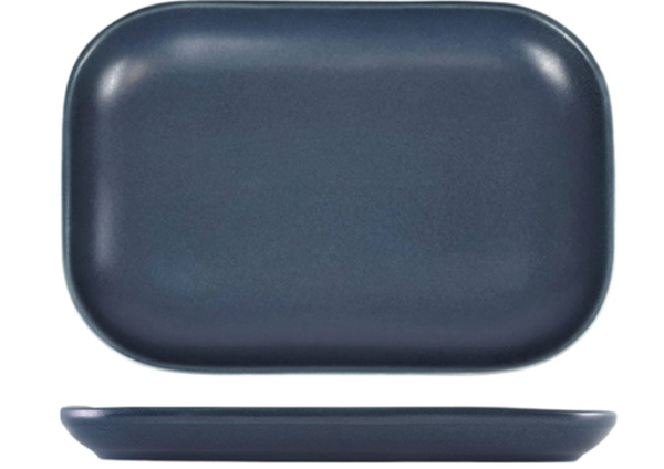 300x Terra Stoneware Antigo Denim Rectangular Plate For Sale