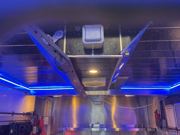 Catering van with LED colour changing roof