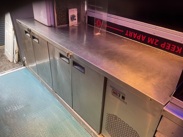 Stainless steel counter / bench fridge