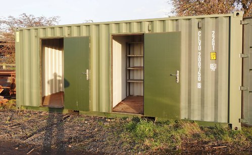 Container with two personnel doors Container with two personnel doors