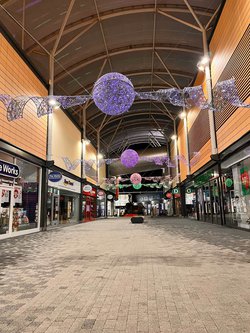 Fibreglass spheres (in 2 half sections)  4 x Size 1 = 1m Diameter 7 x Size 2 = 0.5m Diameter (still with lights attached)  Previously used in a shopping centre scheme that isn't happening in 2024.