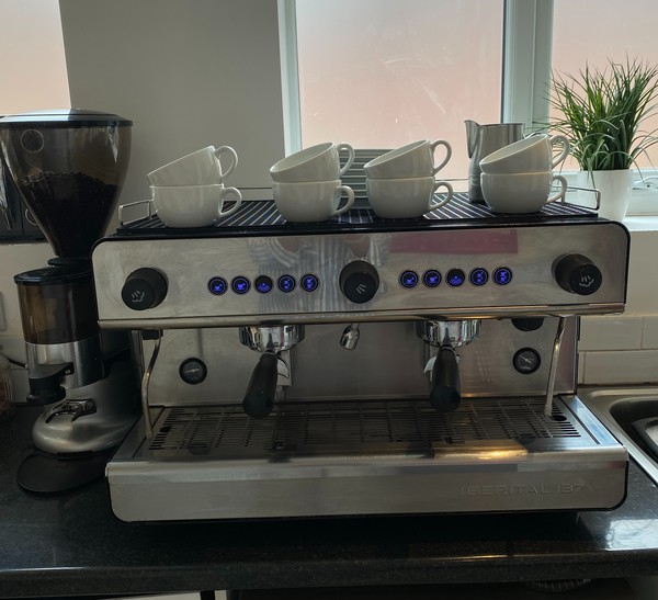 2x Iberital IB7 2 Group Coffee Machine, Grinder For Sale