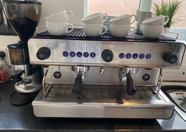 Secondhand 2x Iberital IB7 2 Group Coffee Machine, Grinder For Sale