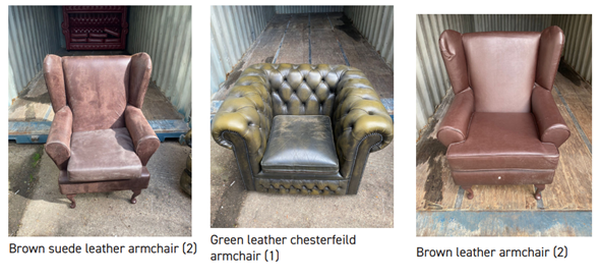 5x Chesterfield Leather Armchair For Sale