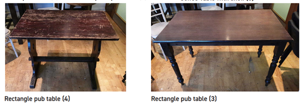 7x Dark Wood Rectangular Table For Sale