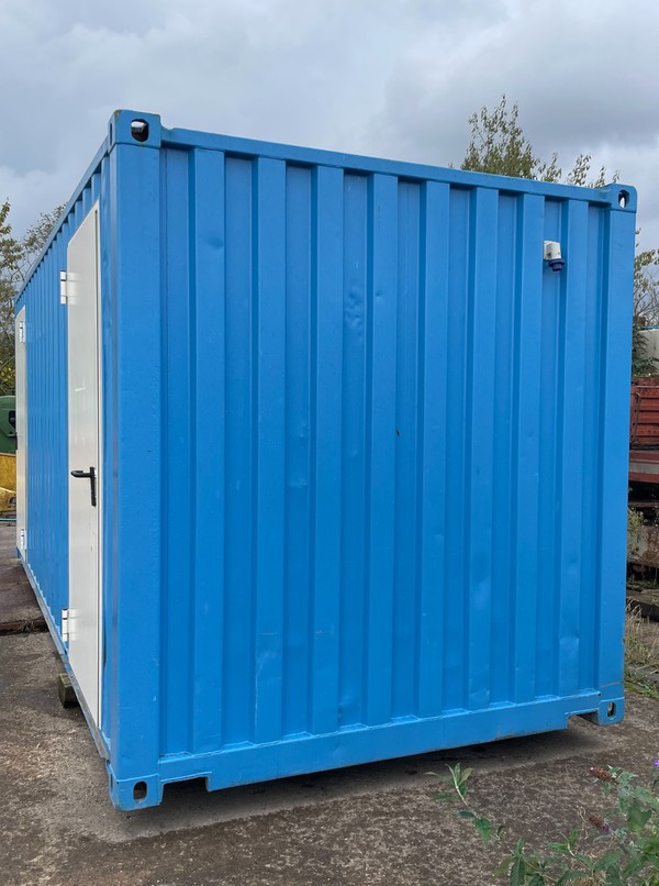 Mains connected toilet block