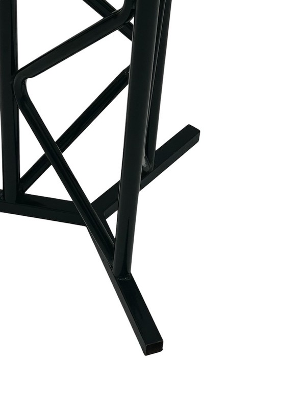 tables with black metal truss frame