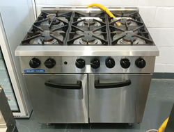 Blue Seal 6 burner hob on base unit