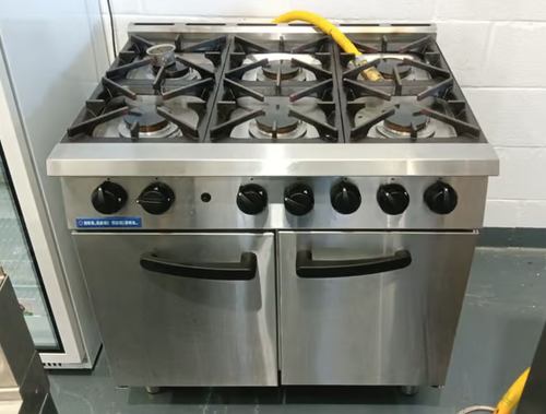 Blue Seal 6 burner hob on base unit Blue Seal 6 burner hob on base unit
