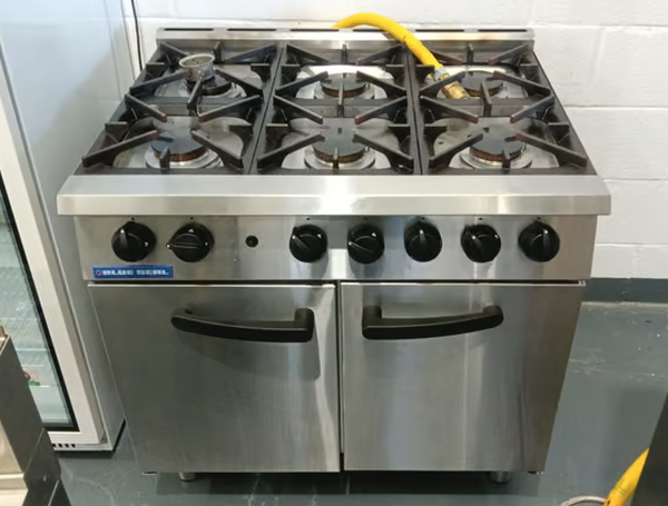 Blue Seal 6 burner hob on base unit