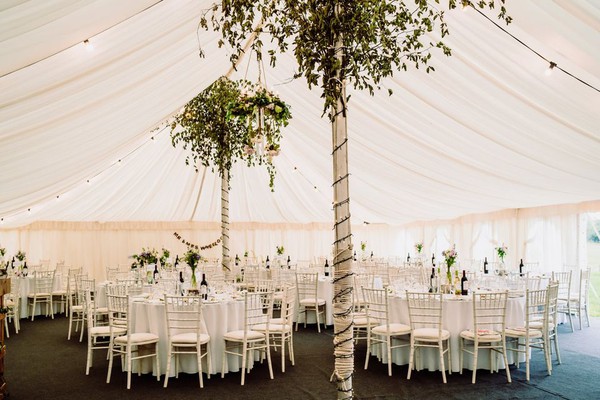 Trad marquee with lining for a wedding