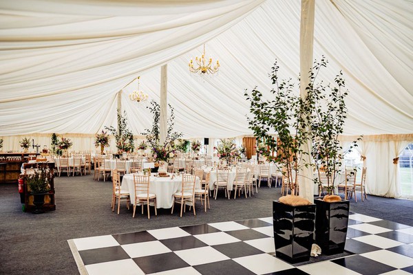 Traditional pole marquee with lining