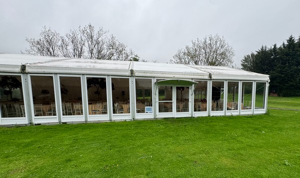 Secondhand 35 x 15 Metre Glass Marquee For Sale