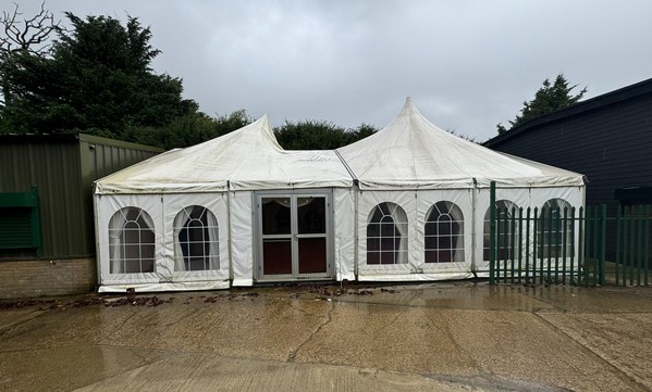 Secondhand 9m x 5m Glass Marquee For Sale